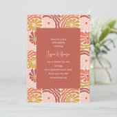 Groovy Retro Roze Rust Bloemen Schattige QUINCEAÑE Kaart (Staand voorkant)