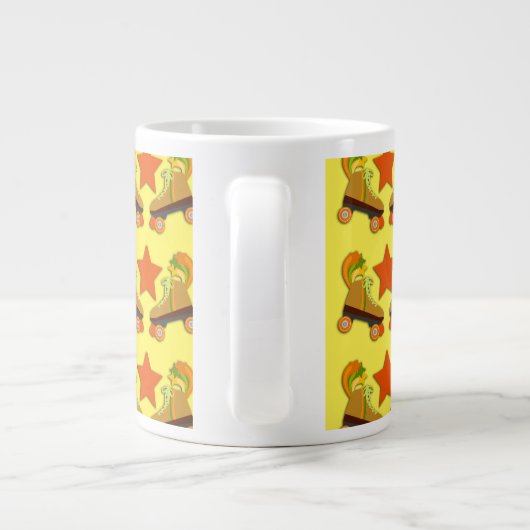 Groovy Retro Schaats Patroon Extra Grote Beker (Achterkant)
