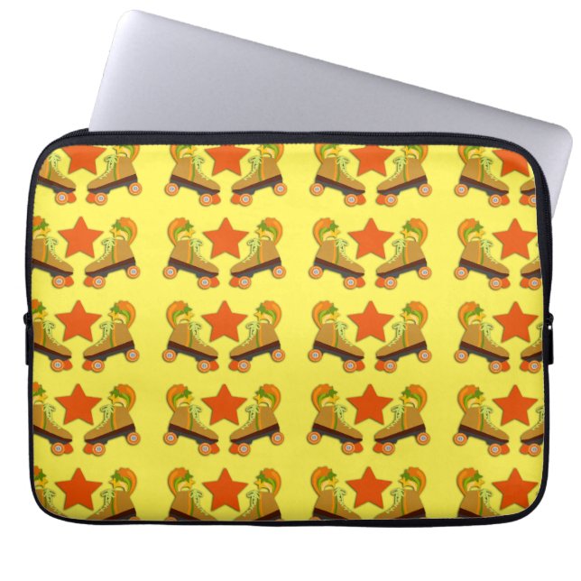 Groovy Retro Schaats Patroon Laptop Sleeve (Voorkant)