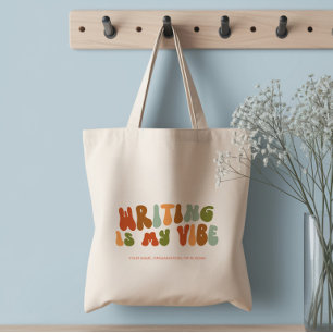 Groovy Retro Schrijven is Mijn Vibe, Schrijver, Au Tote Bag