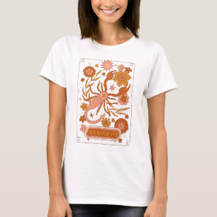 Groovy Retro Scorpio Horoscope Astrology Brown T-shirt