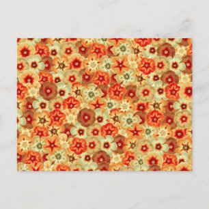 Groovy Retro Sinaasappel Hippie Flowers Patroon Feestdagenkaart