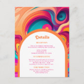 Groovy Retro Sinaasappel roze abstract funky detai Informatiekaartje (Voorkant)