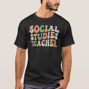 Groovy Retro Social Studies Leerlingergeschiedenis T-shirt