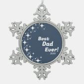 Groovy Retro speelt beste vader ooit Tin Sneeuwvlok Ornament (Voorkant)