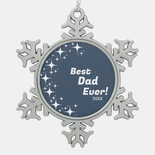 Groovy Retro speelt beste vader ooit Tin Sneeuwvlok Ornament (Voorkant)