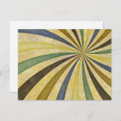 Groovy Retro Spiral Sunbeam Ray Swirl Design Briefkaart (Voorkant / Achterkant)