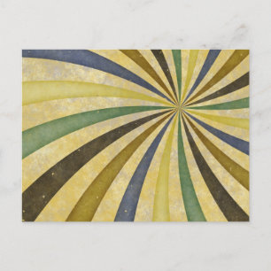 Groovy Retro Spiral Sunbeam Ray Swirl Design Briefkaart