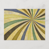 Groovy Retro Spiral Sunbeam Ray Swirl Design Briefkaart (Voorkant)