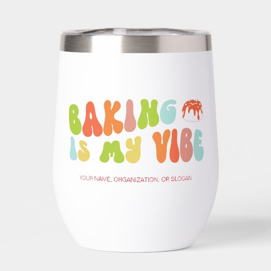 Groovy Retro stijl bakken is mijn vibe, bakker (Achterkant)