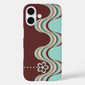 Groovy Retro Style Wavy Lines Flower Case-Mate iPhone Case (Achterkant)