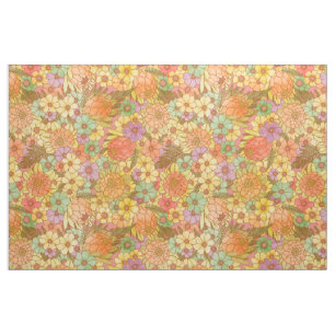 Groovy Retro Summertime Protea en Daisy Pattern Stof