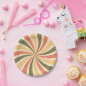 Groovy retro swirl burst papieren bordje (Feest)