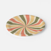 Groovy retro swirl burst papieren bordje (Gekanteld)
