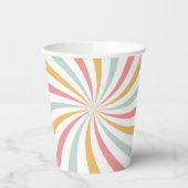 Groovy Retro Swirl Papieren Bekers (Links)