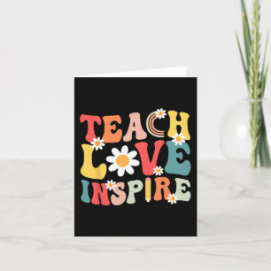 Groovy Retro Teach Love Inspire Back to School Tea Kaart