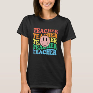 Groovy Retro Teach Love Inspire Back To School Tea T-shirt