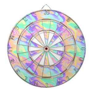 Groovy Retro Tie Dye Pastel Marble Swirl Dartbord