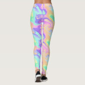 Groovy Retro Tie Dye Pastel Marble Swirl Leggings (Achterkant)
