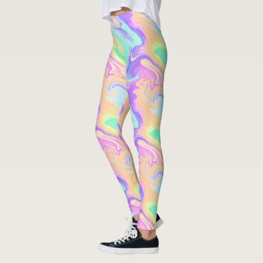 Groovy Retro Tie Dye Pastel Marble Swirl Leggings (Links)