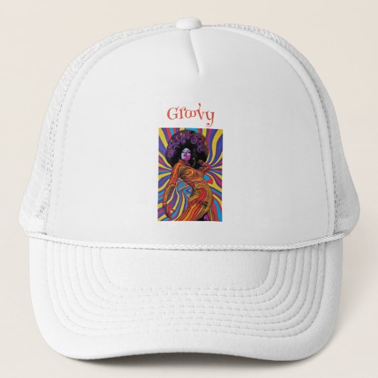 Groovy Retro Trucker Hat Trucker Pet (Voorkant)