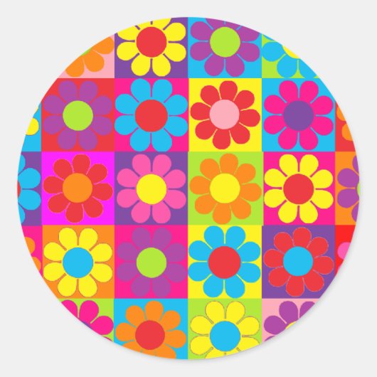 Groovy Retro-ventilatorvermogen Ronde Sticker (Voorkant)