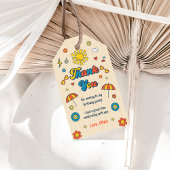 Groovy Retro Verjaardagsfeestje Bedankt Cadeau Lab Cadeaulabel