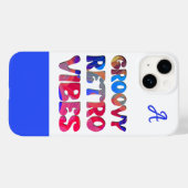 Groovy Retro Vibes Kleurrijke Cool Monogrammed Case-Mate iPhone Case (Achterkant (horizontaal))