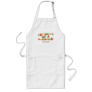 Groovy Retro Waarom ben je geen vegetariër? Lang Schort