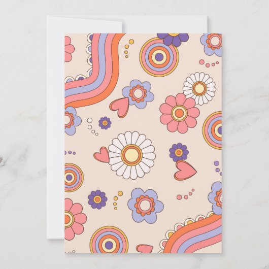 Groovy retro waterverf vijf is een vibe baby cel kaart (Achterkant)