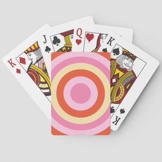 Groovy Retro  Zeventiger Layered Circle Pokerkaarten (Achterkant)