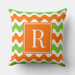 Groovy Ric Rac Streep - Horizontaal Oranje & Limoe Kussen