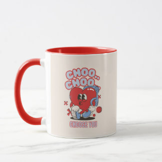Groovy Rode Hart Choo Choo Kies Jou Valentijnsgesc Mok