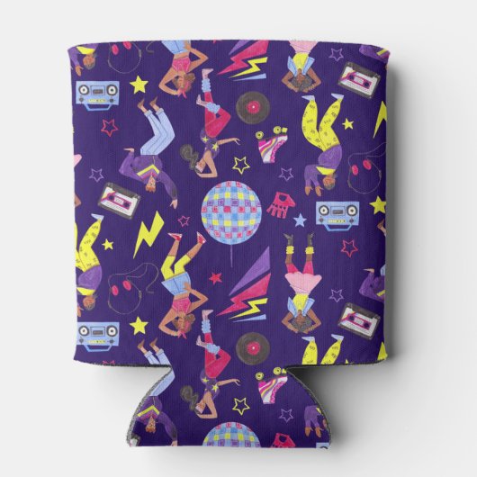 Groovy Roller Disco Paarse Party Millennial Retro Blikjeskoeler (Achterkant)