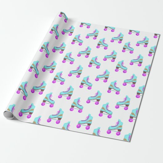 Groovy Roller Schaatsen Pattern Cadeaupapier (Uitgerold)