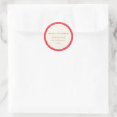 Groovy rood roze retro Schattigee aangepaste naam  Ronde Sticker (Tas)