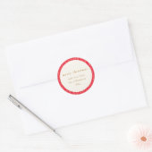 Groovy rood roze retro Schattigee aangepaste naam  Ronde Sticker (Envelop)