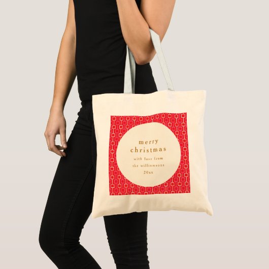 Groovy rood roze retro Schattigee aangepaste naam  Tote Bag (Voorkant (product))