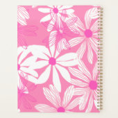Groovy roze bloemen Monogram Planner (Achterkant)