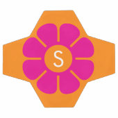 Groovy Roze Daisy met Aangepast Sinaasappel Monogr Voetbal (Enkel)