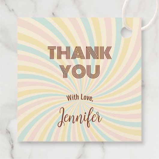 Groovy Roze Disco Bal Bruidsjurk Dank Je Bedankjes Labels (Achterkant)