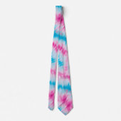 Groovy Roze en Blauwe Tie Dye Stropdas (Achterkant)