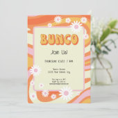 Groovy Roze en Oranje Bunco Kaart (Staand voorkant)