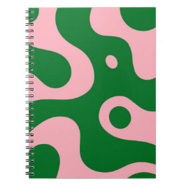 Groovy Roze & Groen Abstract Spiral Notitieboek