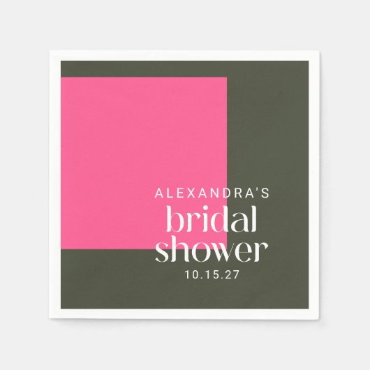 Groovy Roze Groen Vrijgezellenfeest, aangepast Servet (Voorkant)