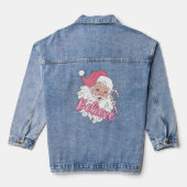 Groovy roze kerstman gelooft Kerstmis Denim Jacket (Achterkant)