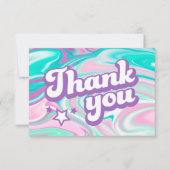 Groovy roze, paarse, mintgroene swirls bedankt (Voorkant)