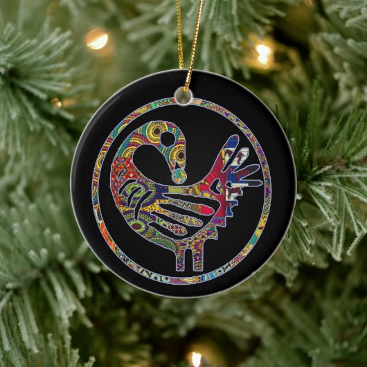 Groovy Sankofa Bird Keramisch Ornament (Boom)