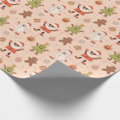 Groovy Santa Retro Sneeuwman Kerstboom Vakantie Cadeaupapier (Hoek)