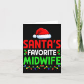 Groovy Santa's Favorite Midwife Nurse Christmas Sa Kaart (Voorkant)